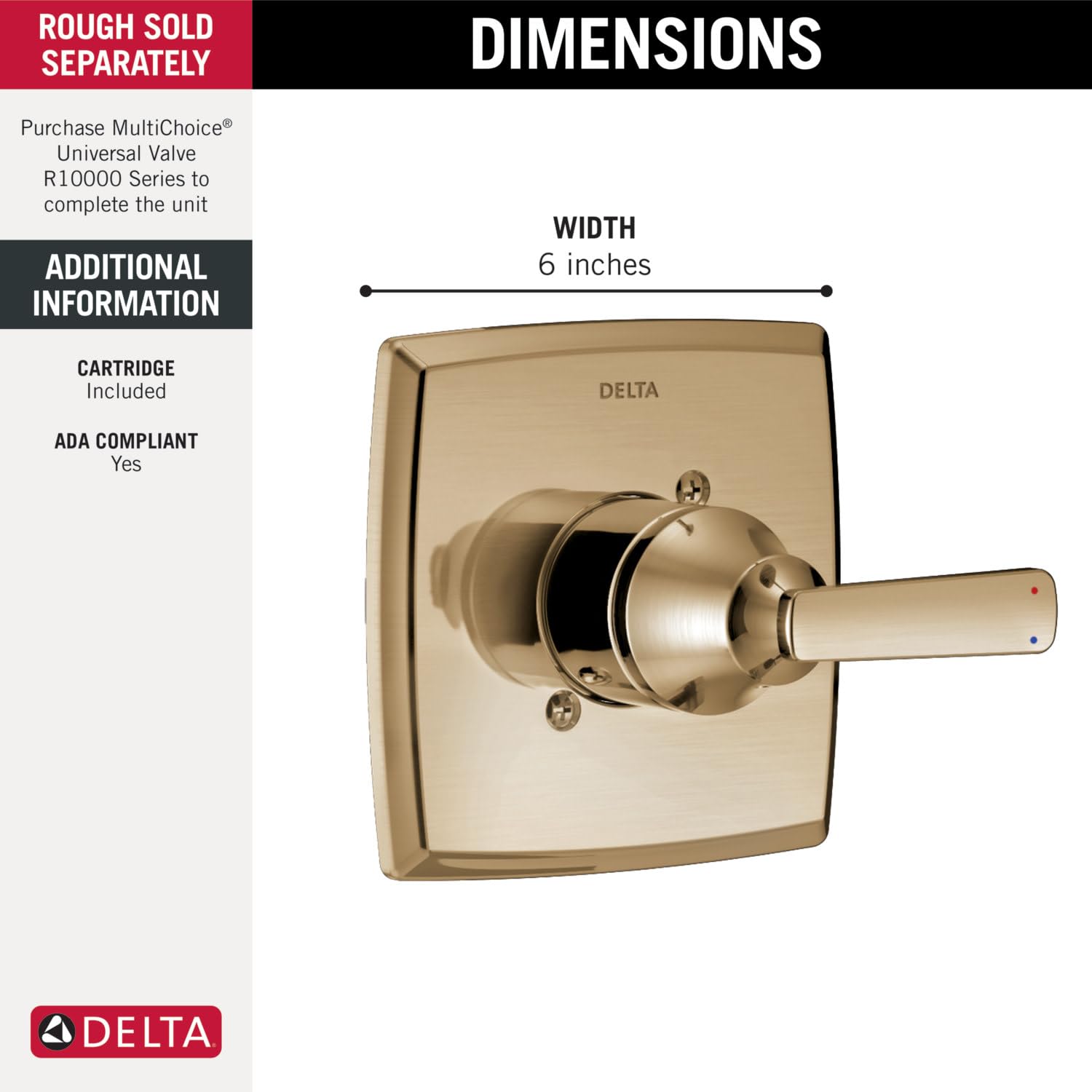 Delta Faucet Ashlyn 14 Series Single-Function Black Shower Valve